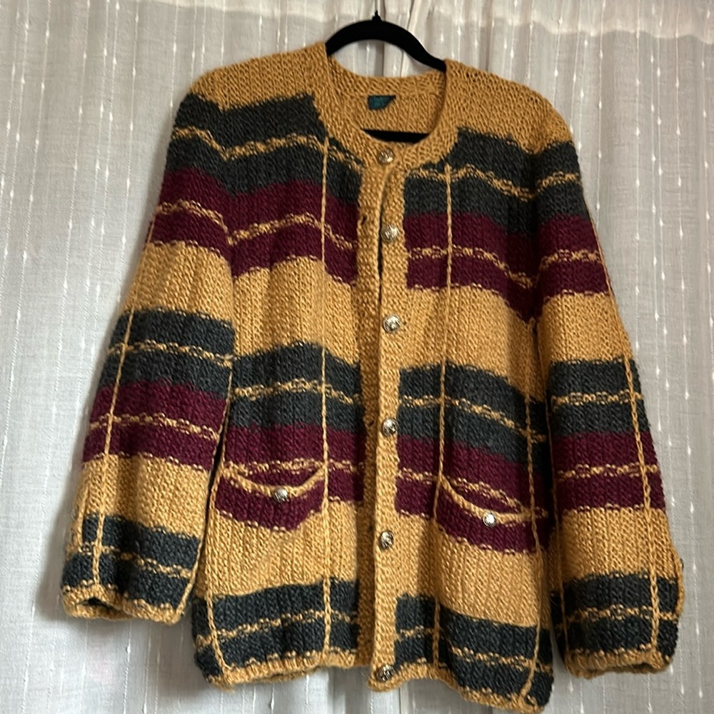 Plain Sweater with gold button detail